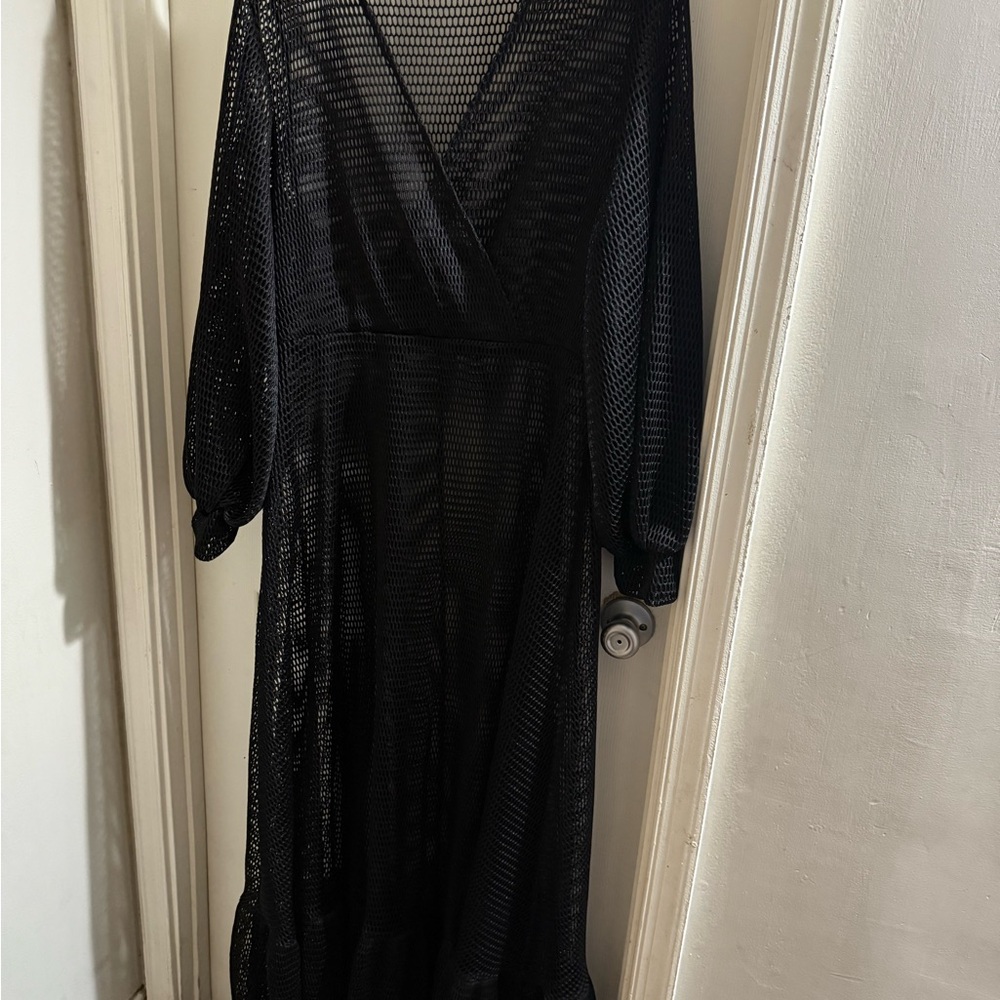 Elegant Black Mesh Dress